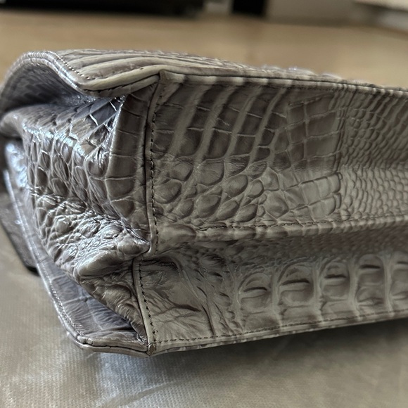 Brahmin Black and Gray Croc-Embossed Satchel - Picture 6 of 8